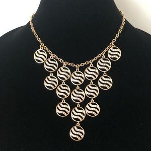 Gold-tone Crystal Bib Choker Necklace